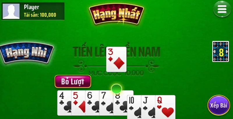 Cách chơi bài tiến lên - vòng đánh